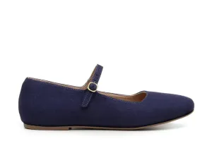 'Gabriella' Vegan-Suede Flats by Ahimsa - Navy