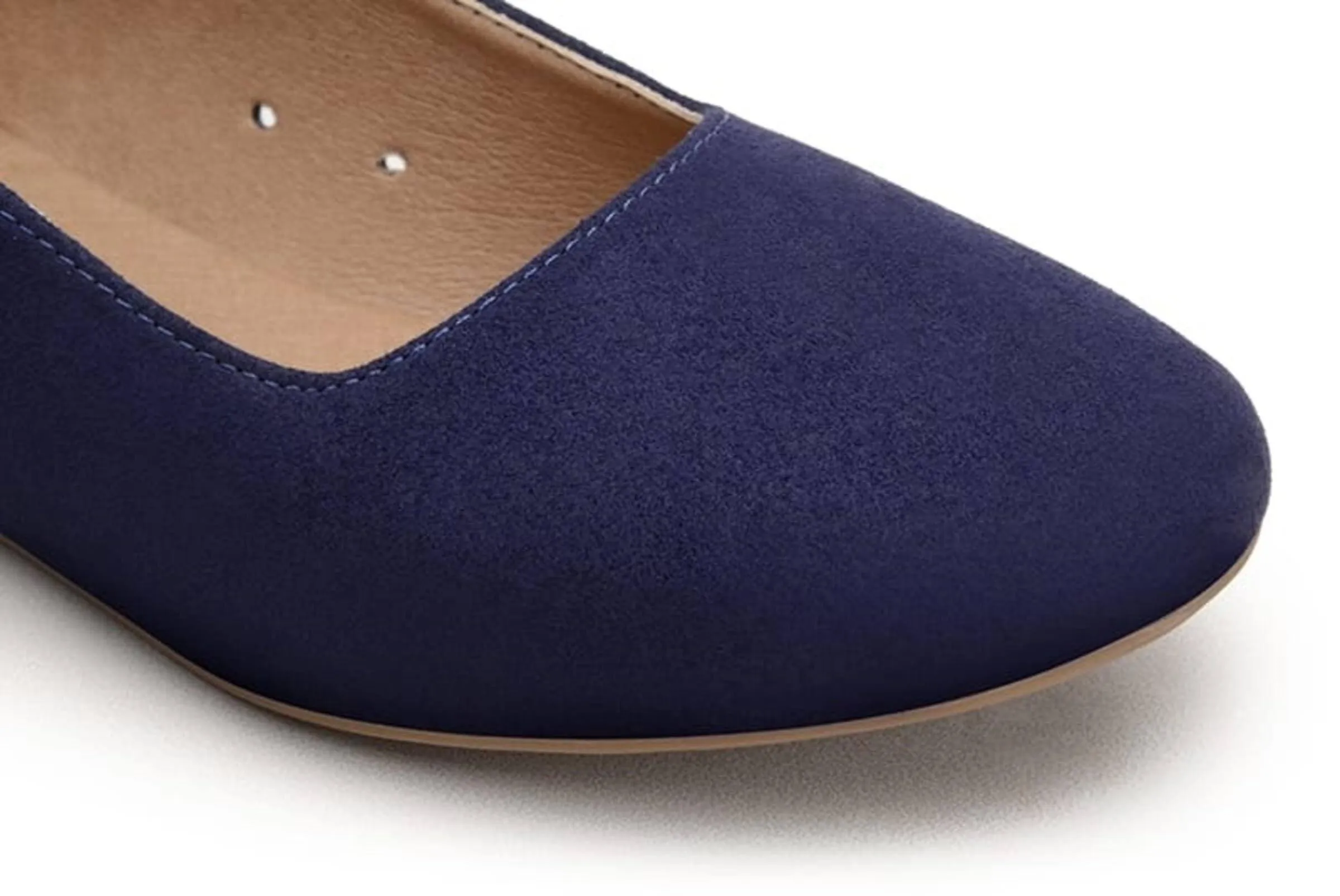 'Gabriella' Vegan-Suede Flats by Ahimsa - Navy