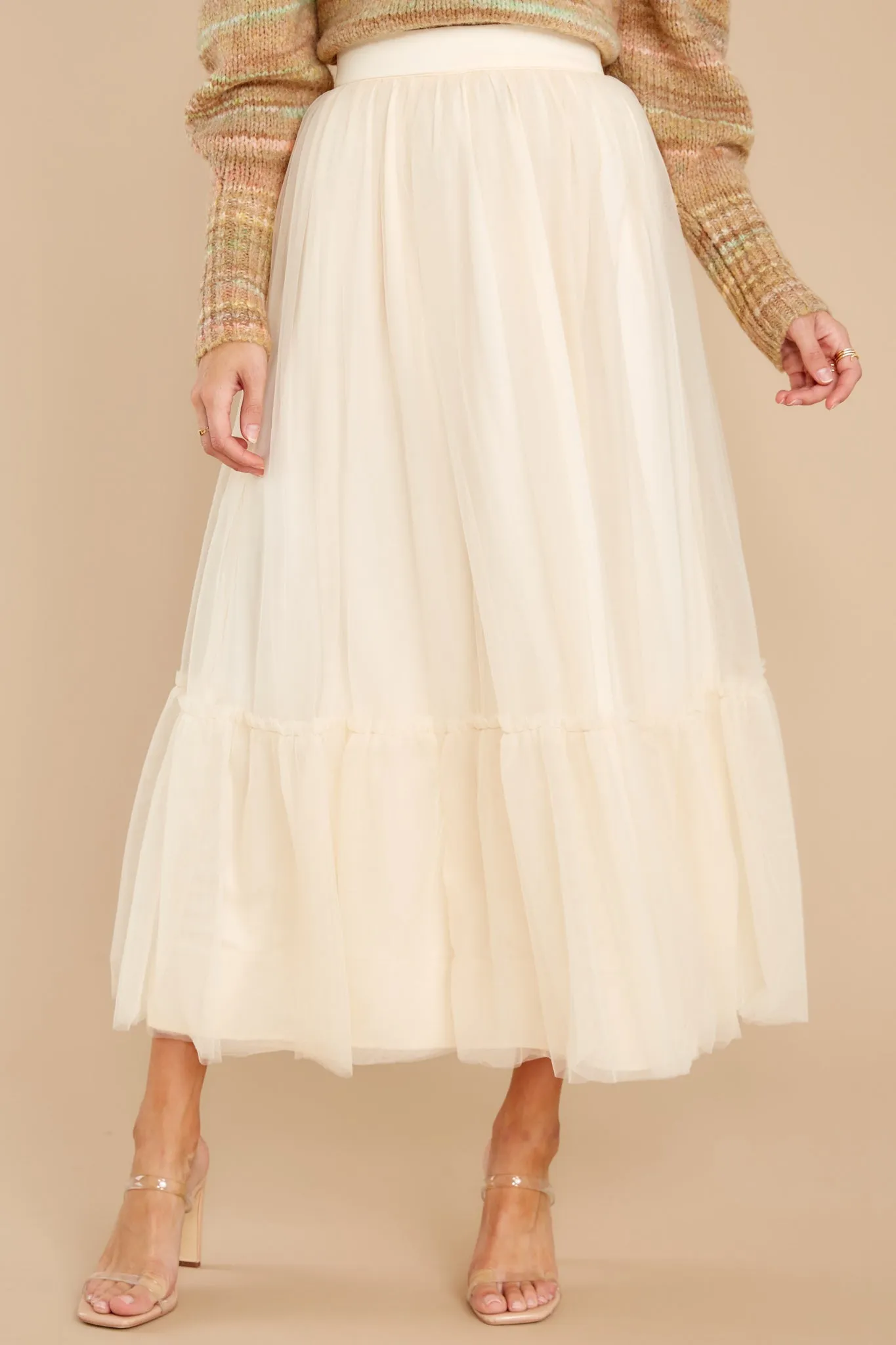 Go With The Flow Cream Skirt