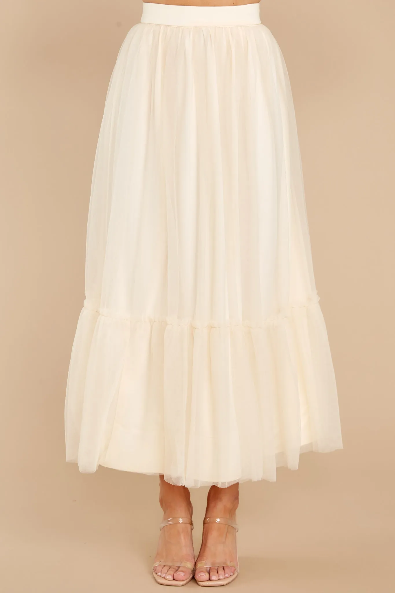 Go With The Flow Cream Skirt