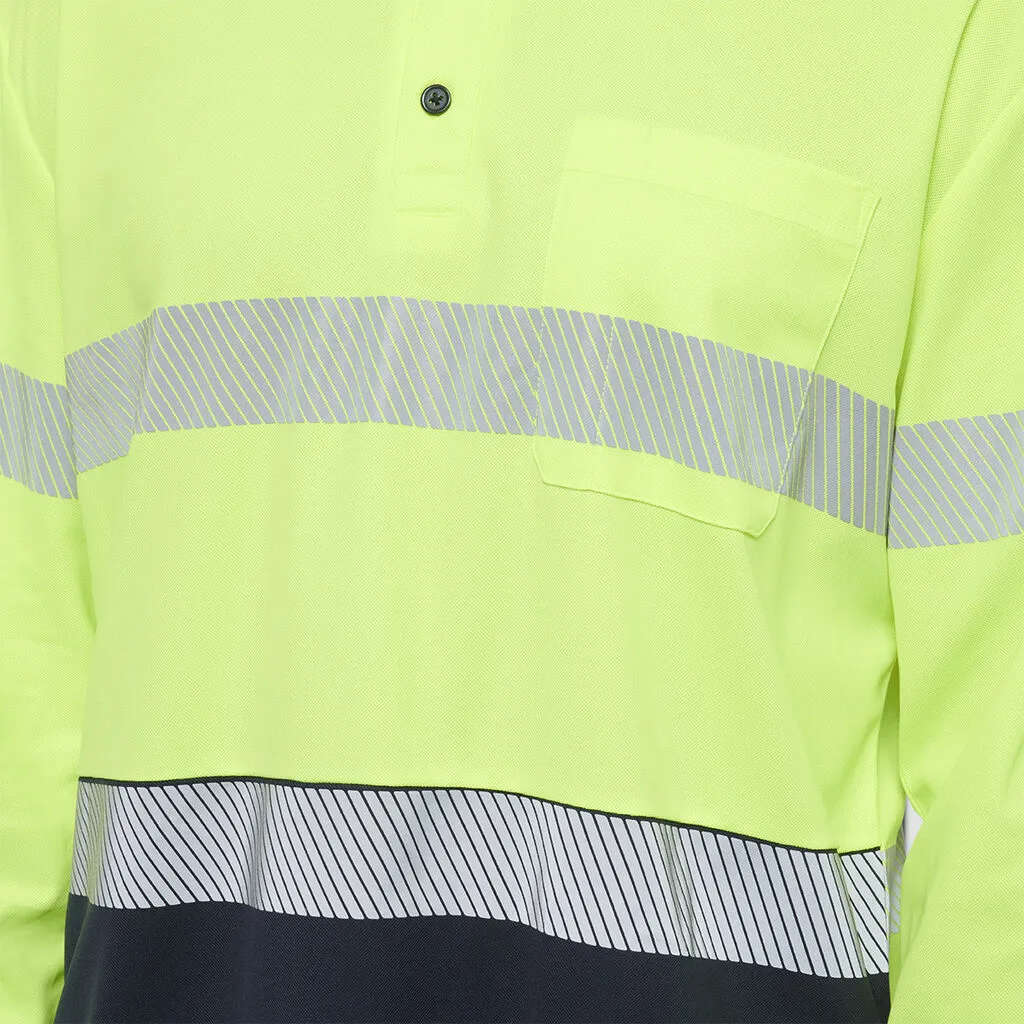 Hard Yakka Men's Long Sleeve Hi Vis Taped Polo (Y19619)