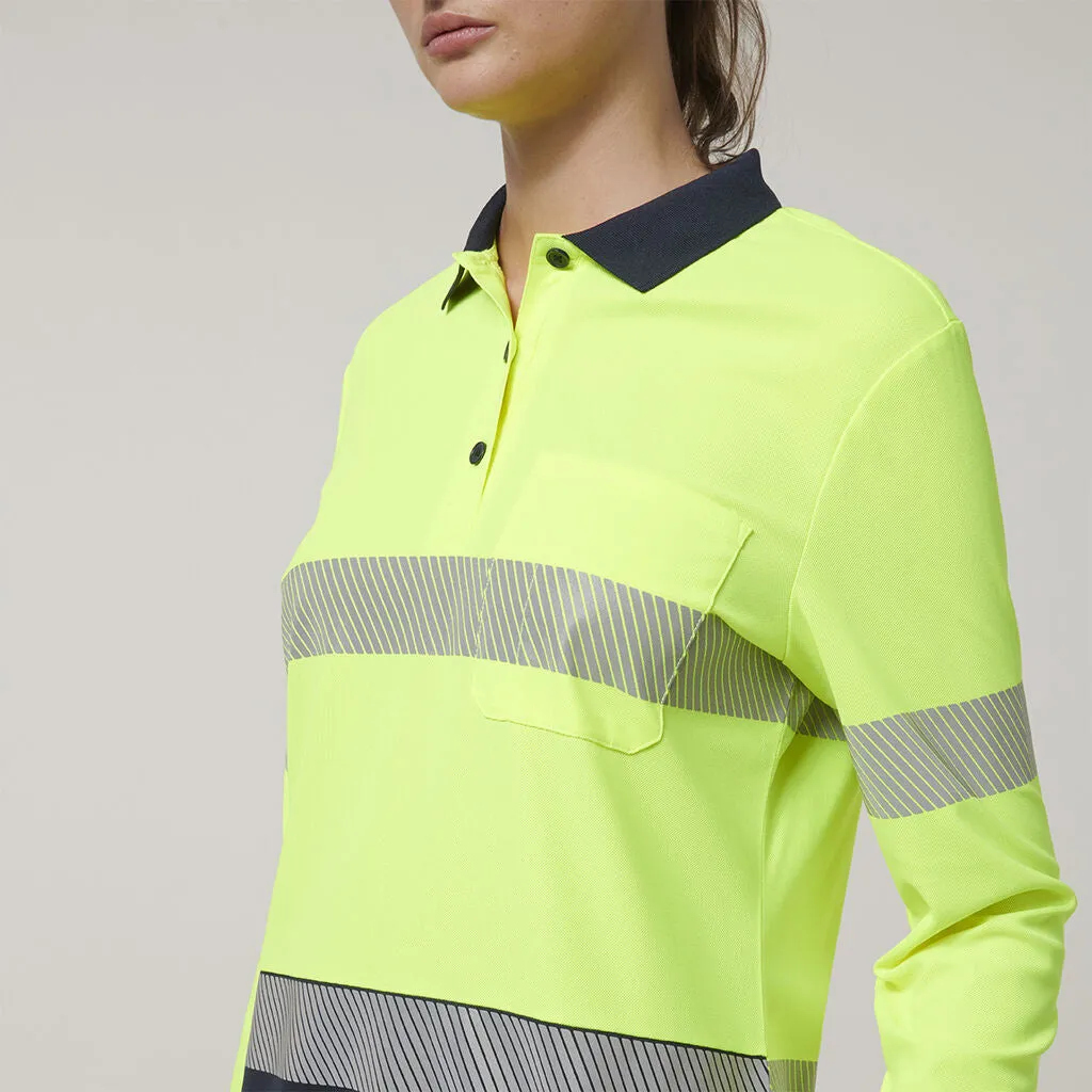 Hard Yakka Women's Long Sleeve Hi Vis Taped Polo (Y08604)