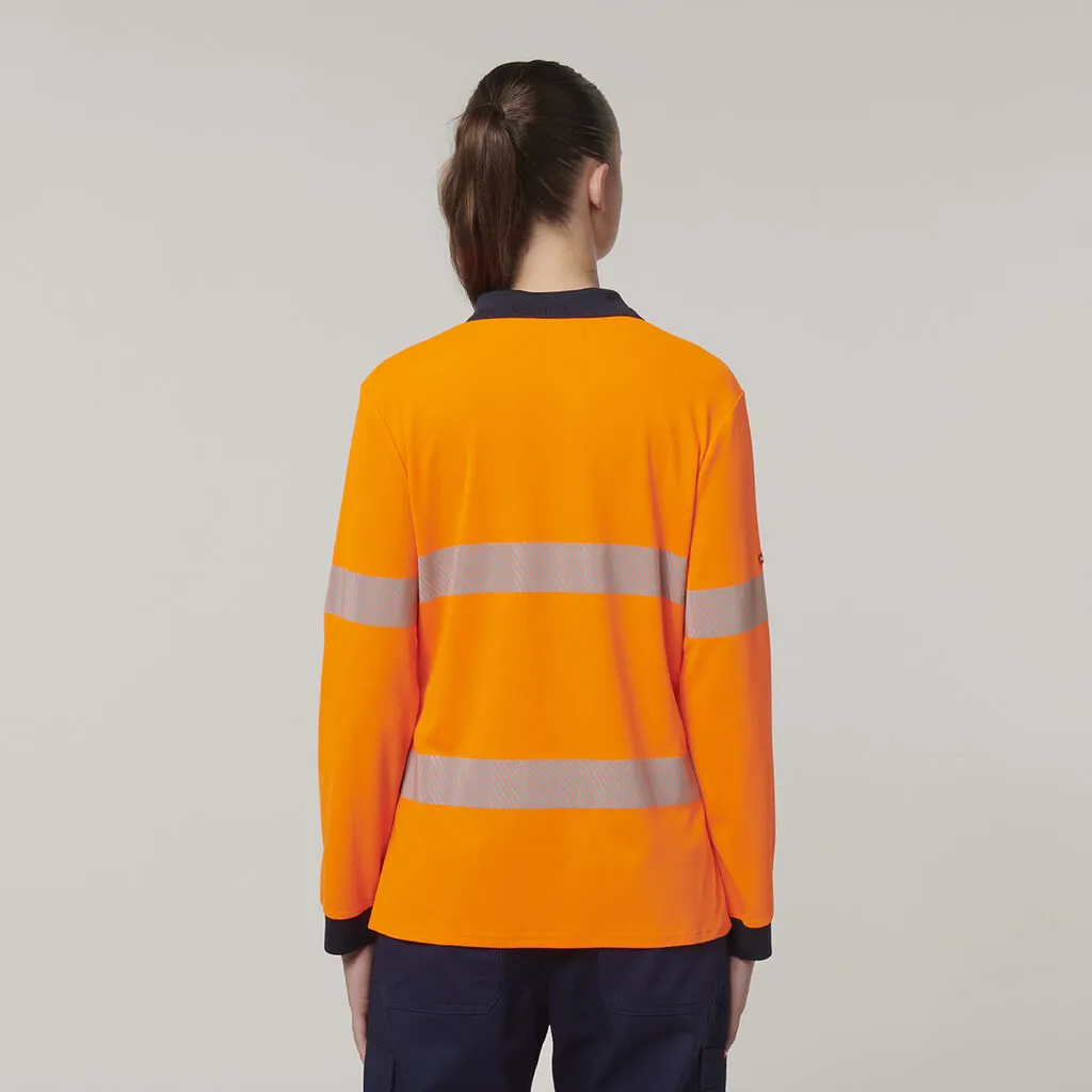 Hard Yakka Women's Long Sleeve Hi Vis Taped Polo (Y08604)