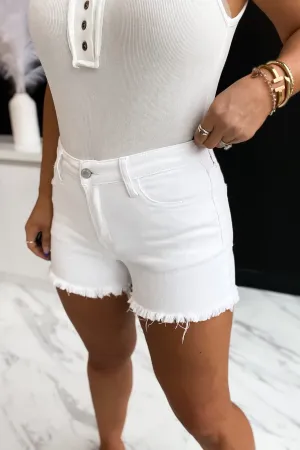 Holly Mid Rise Optic White Shorts