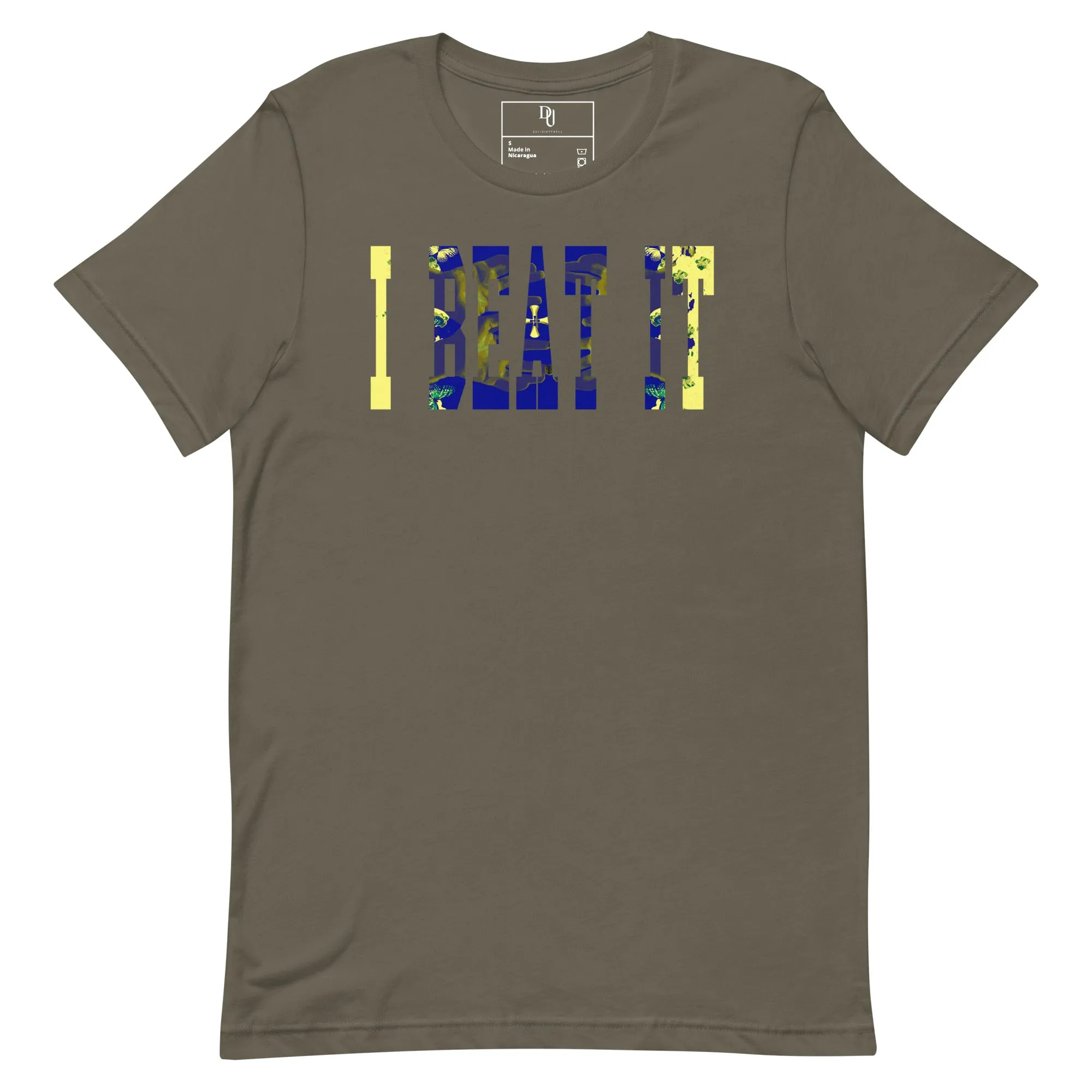 I Beat It Print Army t-shirt