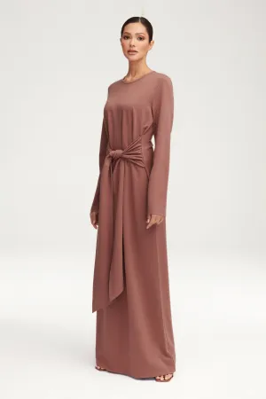 Jersey Tie Front Maxi Dress - Blush Nude