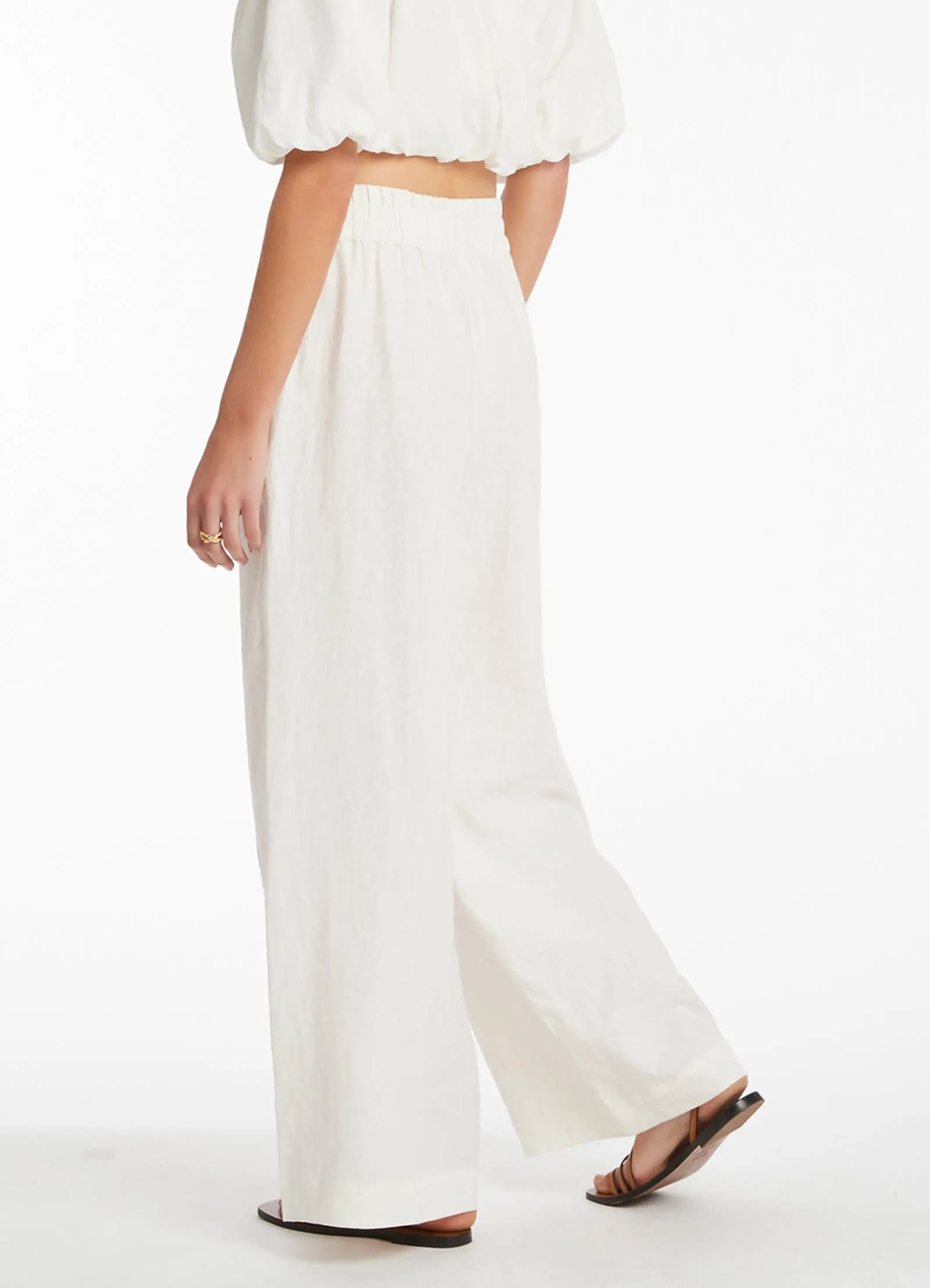 Jetset Wide Leg Pants - Cream