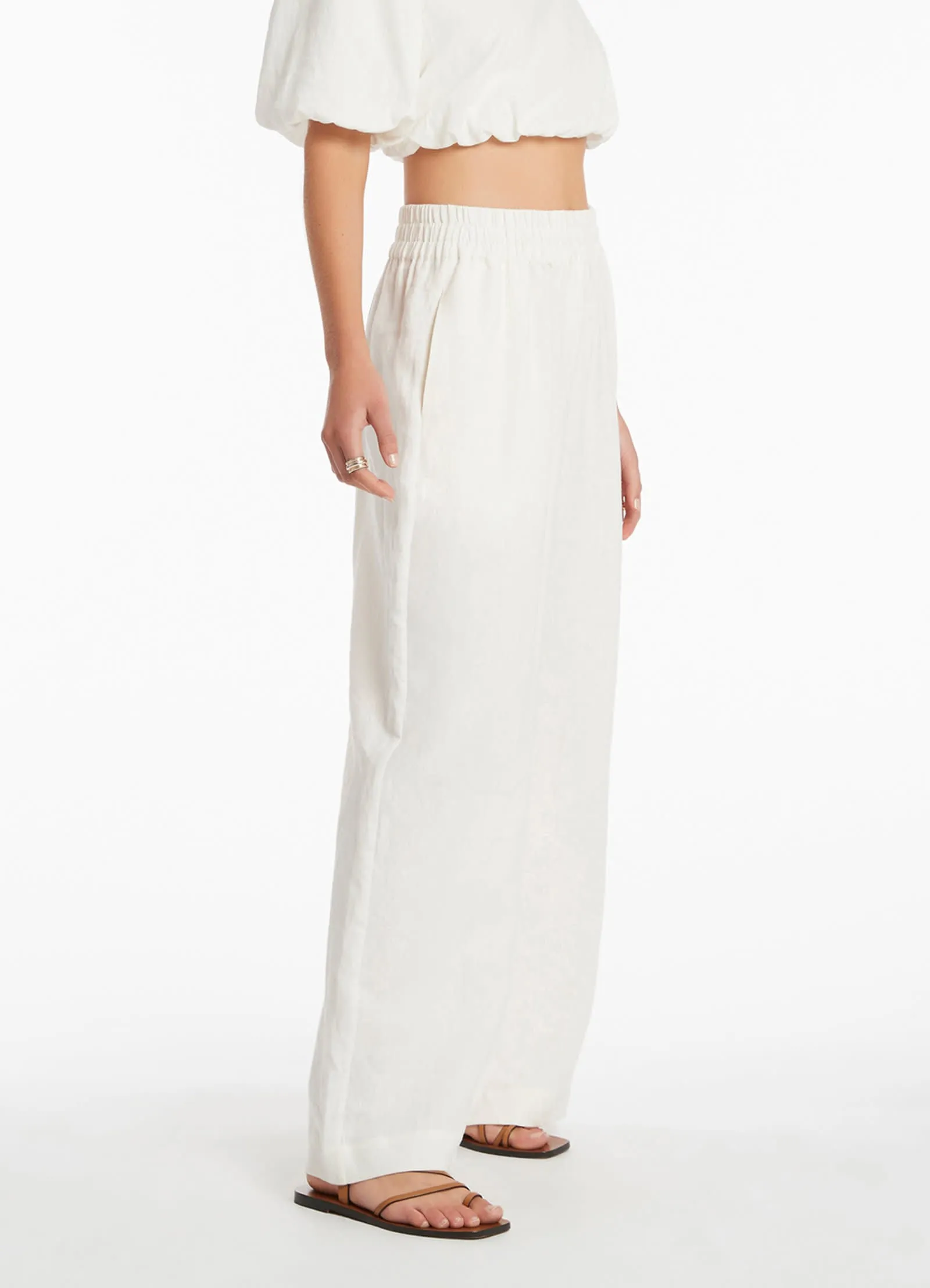 Jetset Wide Leg Pants - Cream