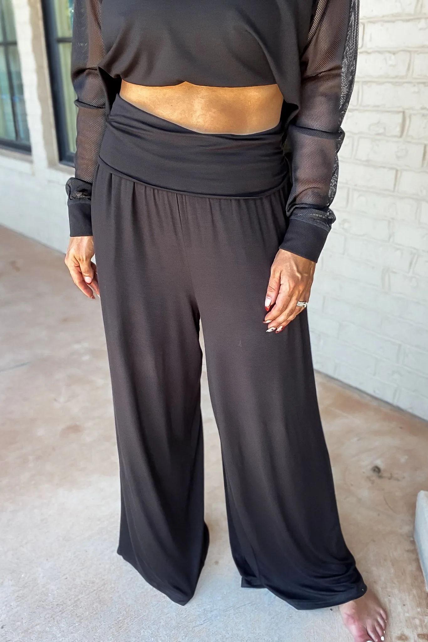 Just Relax Black Wide Lounge Pant