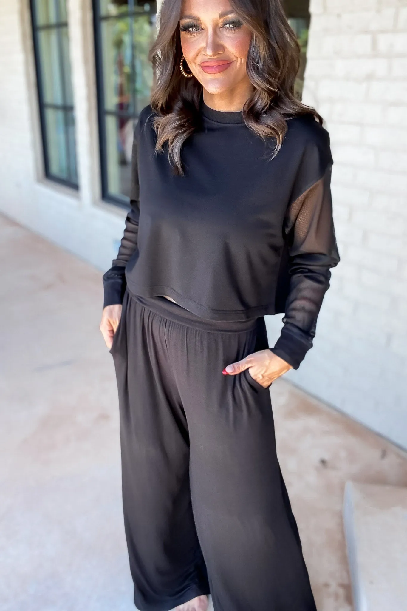 Just Relax Black Wide Lounge Pant