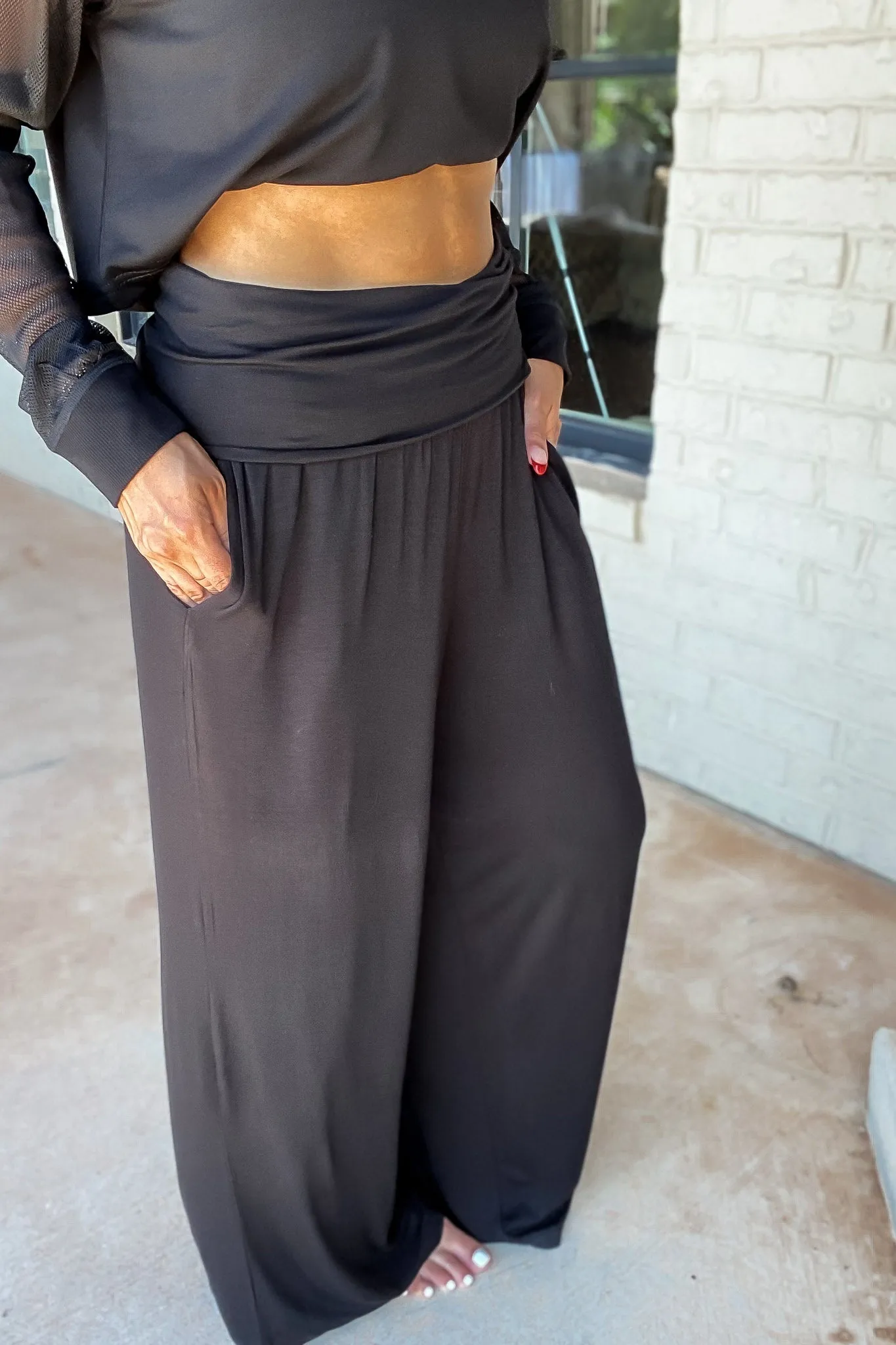 Just Relax Black Wide Lounge Pant