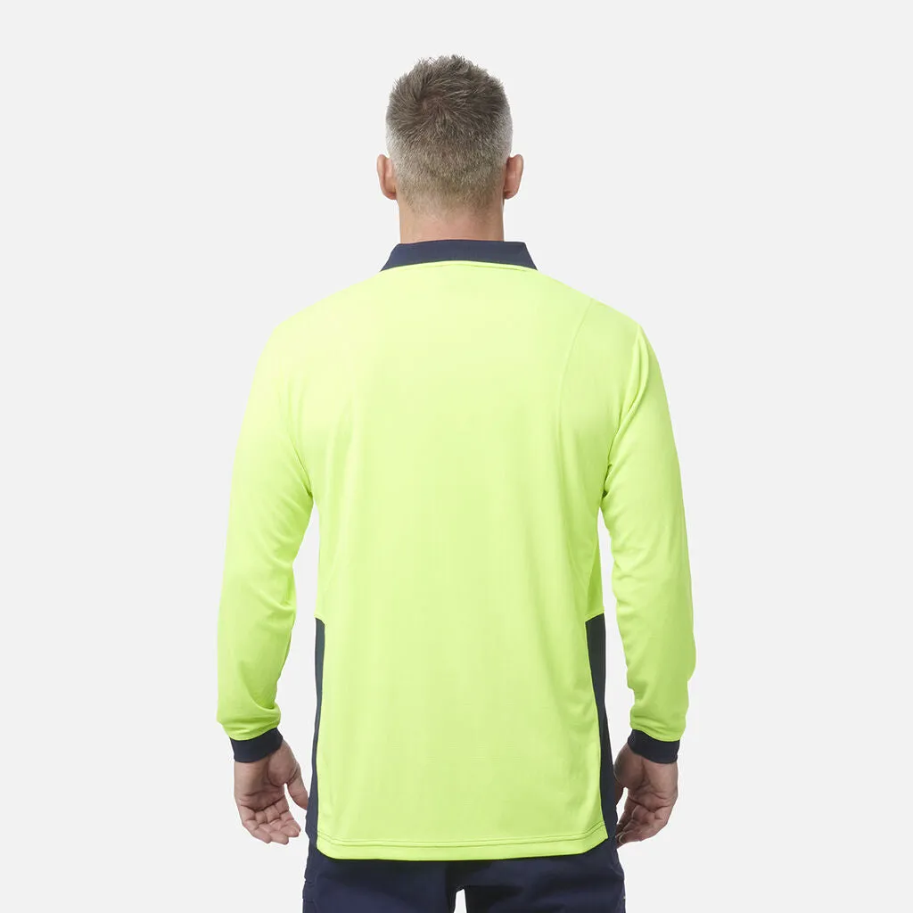 King Gee Workcool Hyperfreeze Hi-Vis Two Tone Long Sleeve Polo Shirt (K54235)