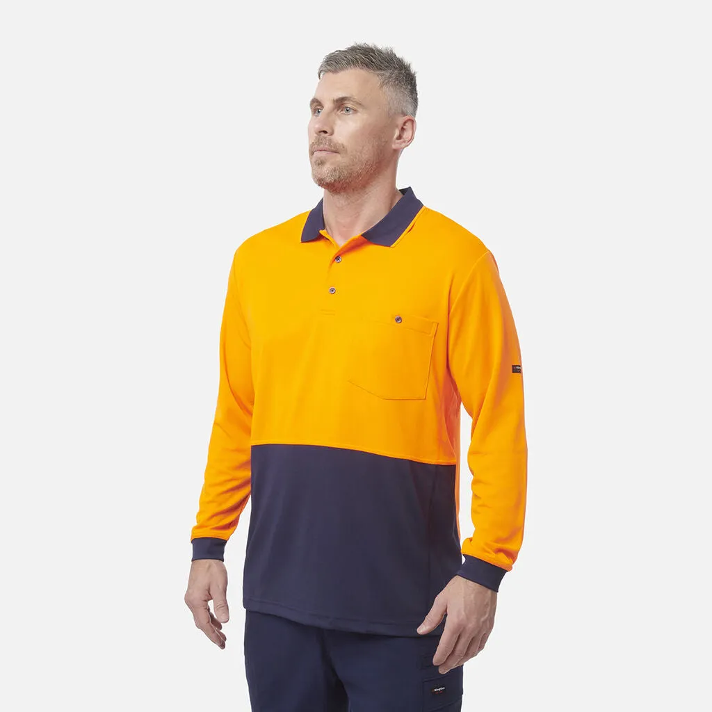 King Gee Workcool Hyperfreeze Hi-Vis Two Tone Long Sleeve Polo Shirt (K54235)