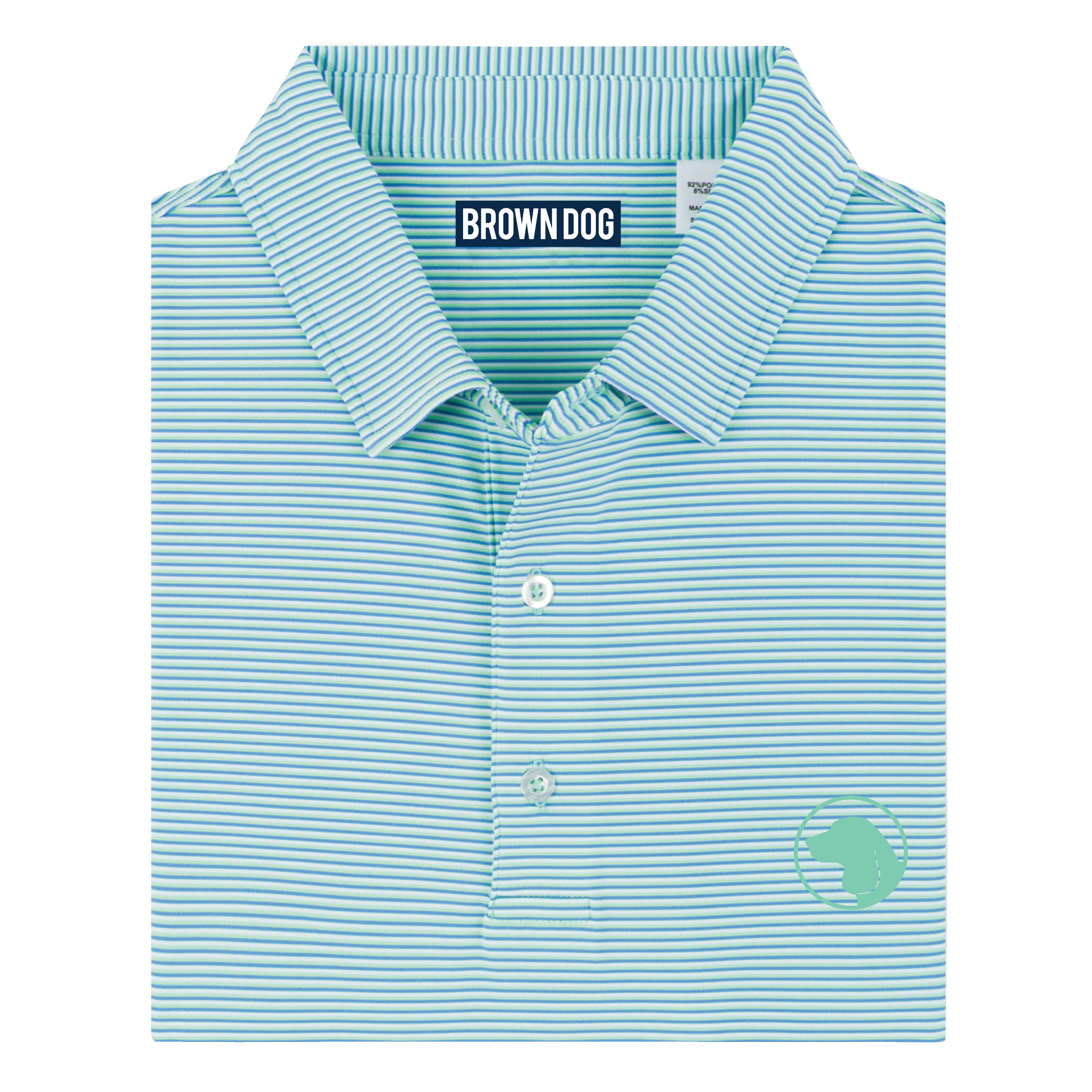 Lime/Sea Blue/White Performance Polo