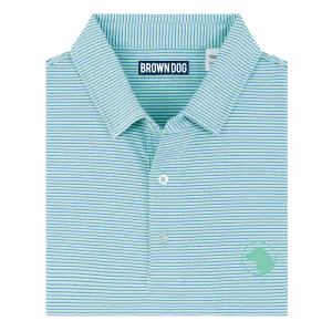 Lime/Sea Blue/White Performance Polo