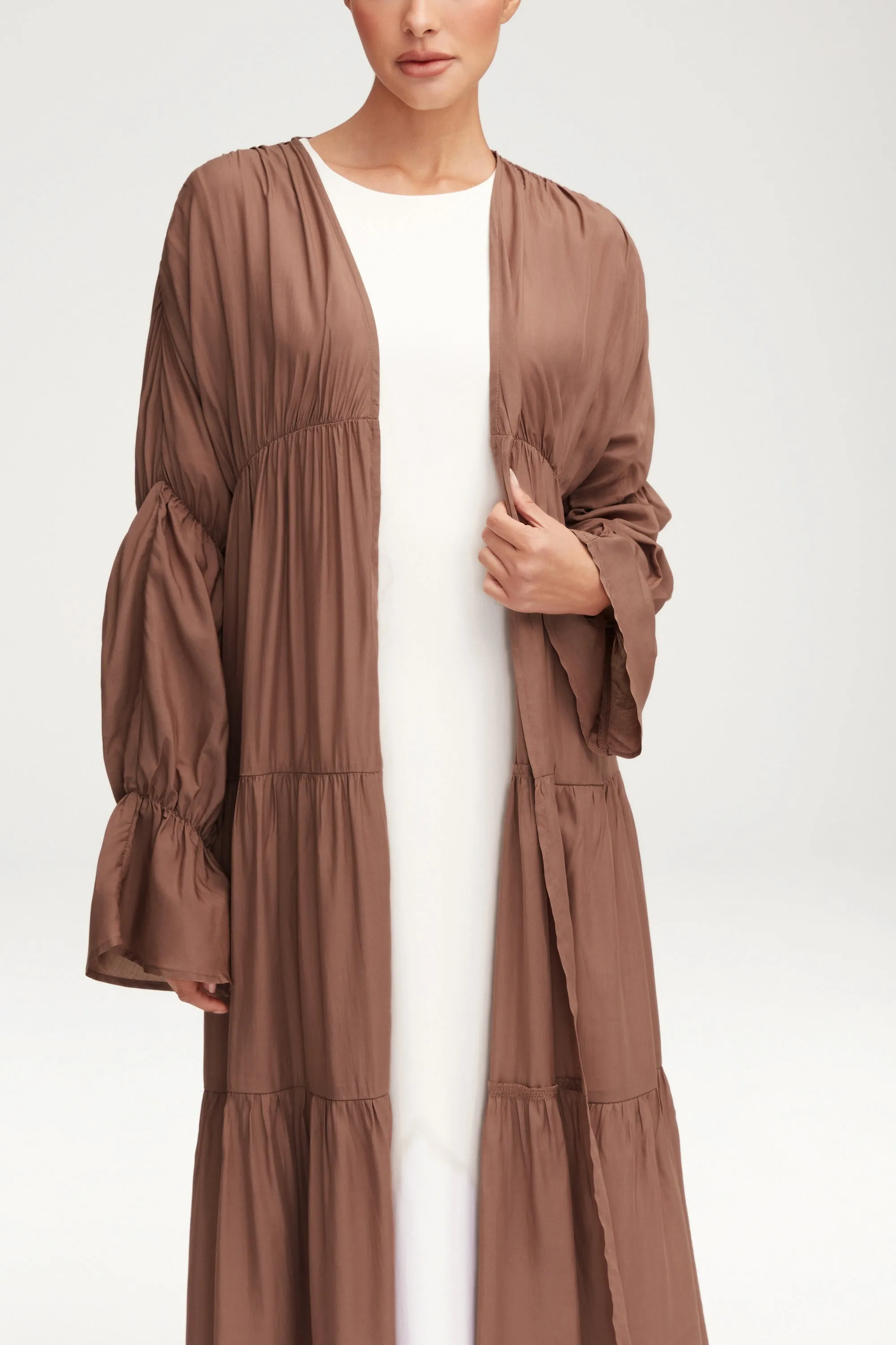 Malika Open Abaya - Pecan