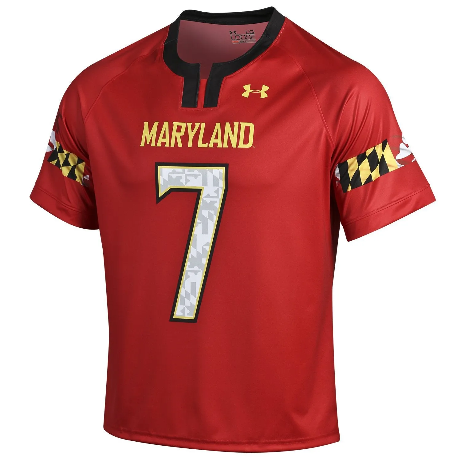 Maryland Terrapin Under Armour Red #7 Sideline Replica Lacrosse LAX Jersey