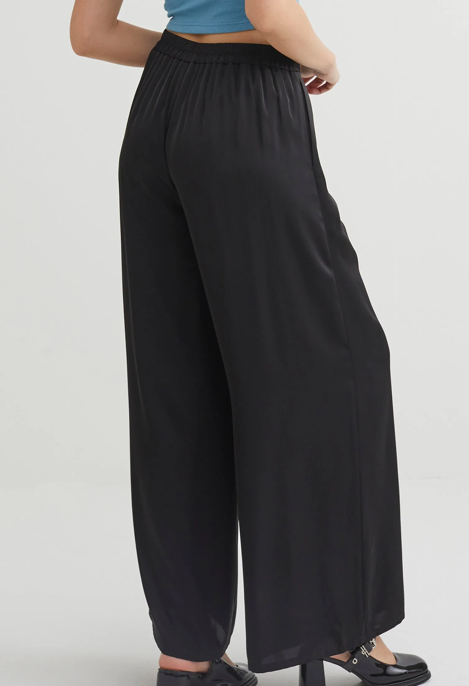 Parisian Nights Wide Leg Satin Pants