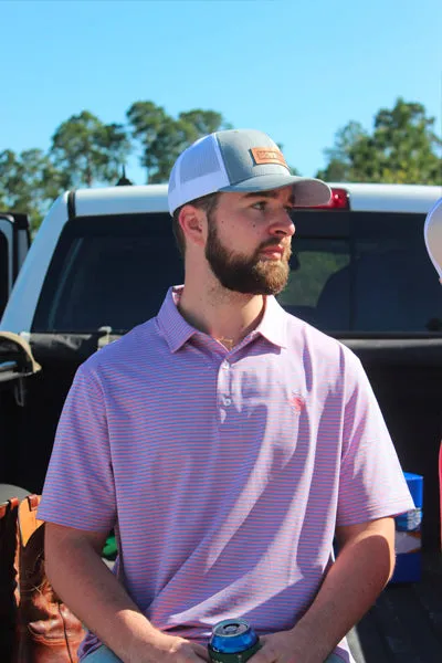 Pink/Sky Performance Polo