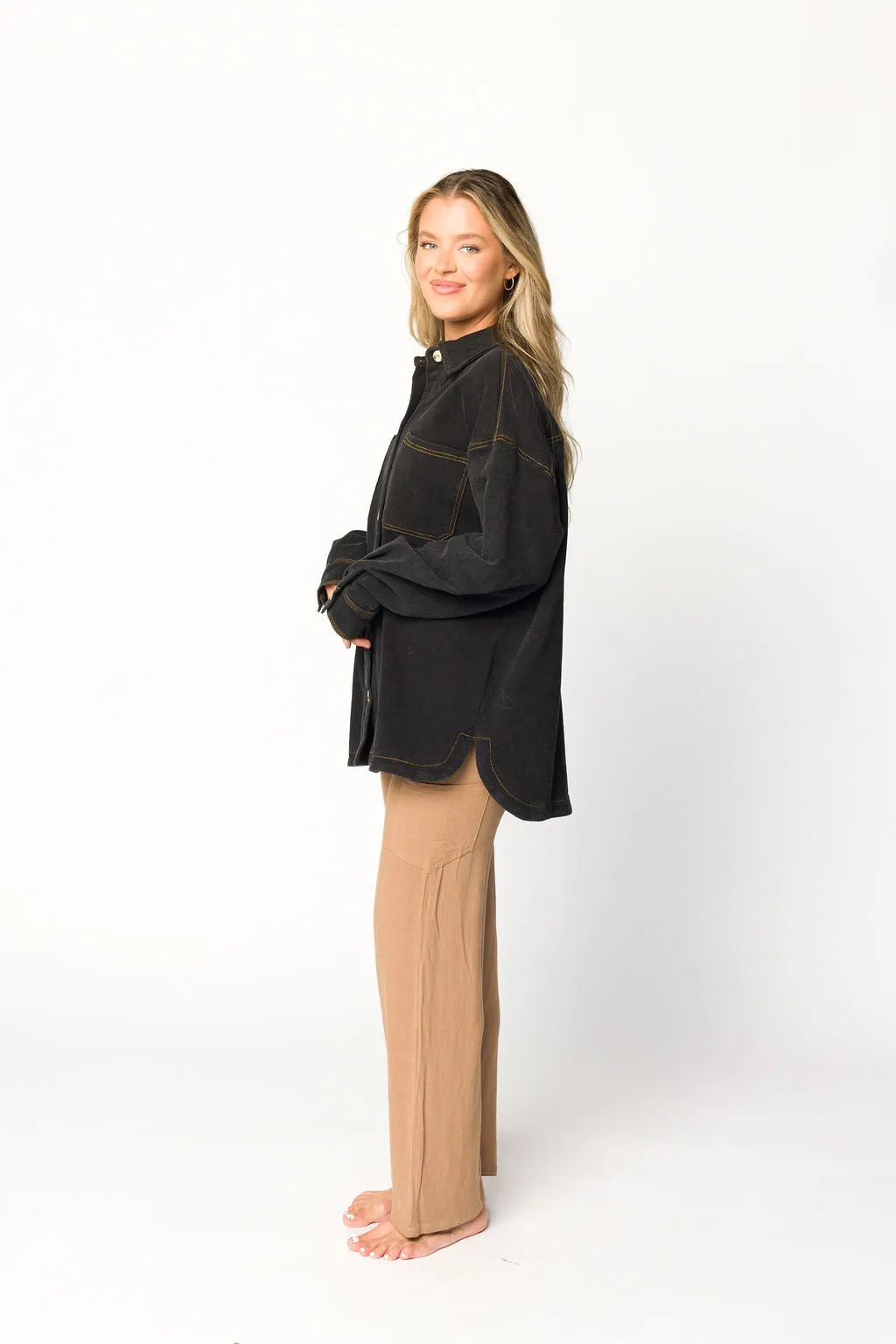 Sadie Linen Cargo Pants With Pockets in Taupe