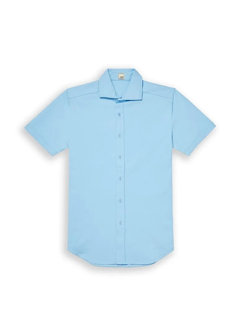 Short-Sleeve Polished Shirt | Light Blue