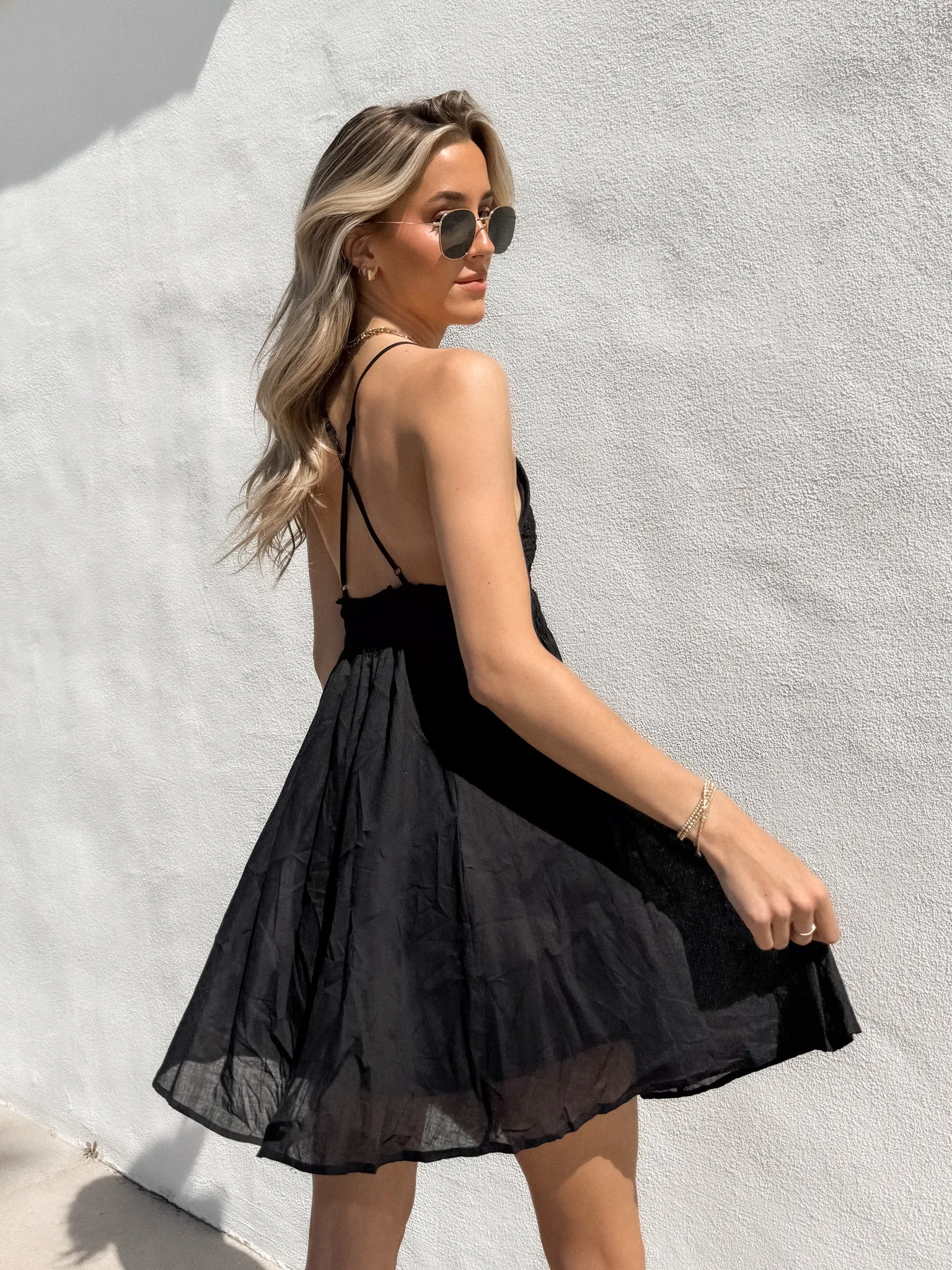 Smooth Sailing Mini Dress in Black - Final Sale