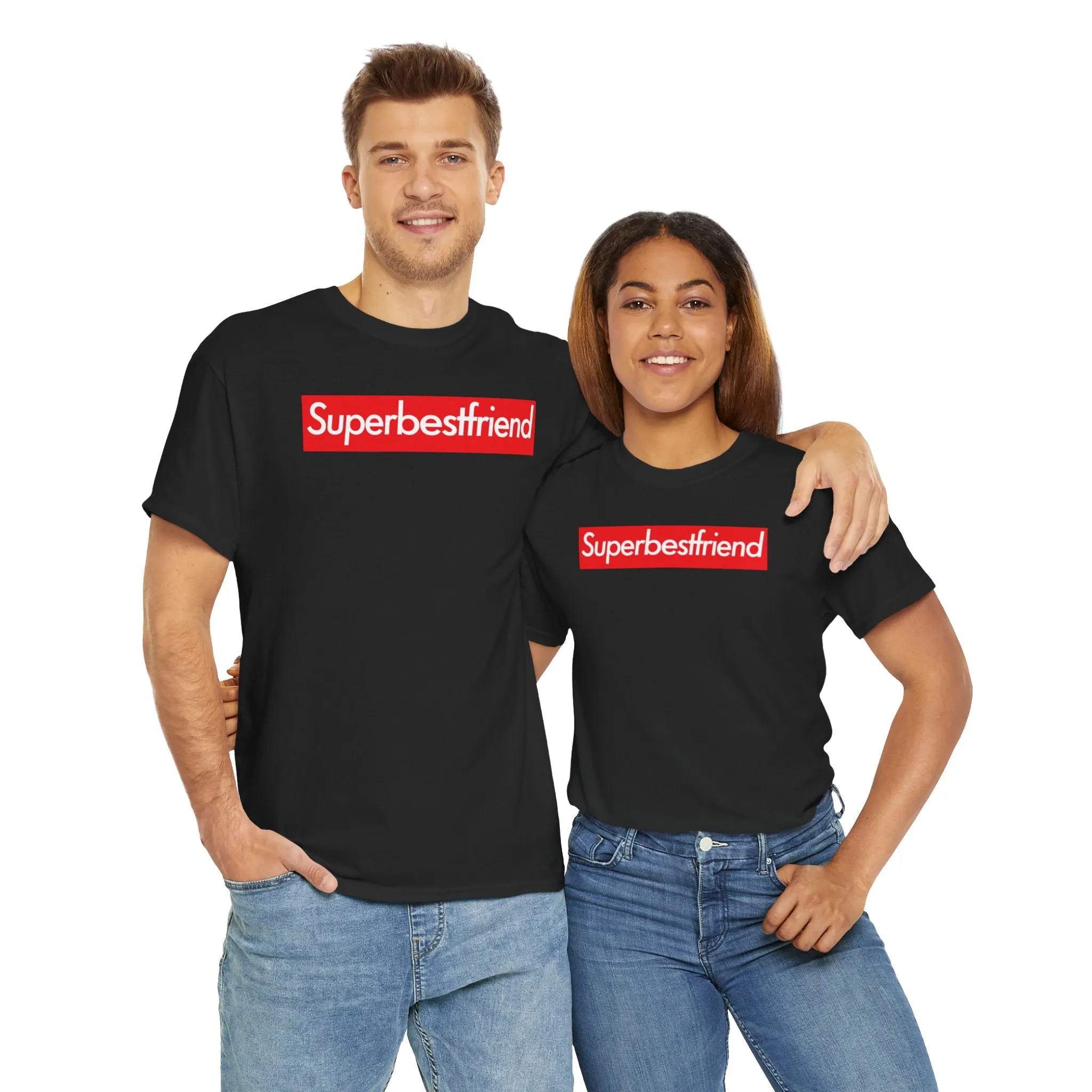 Superbestfriend Unisex Heavy Cotton Tee Shirt T-shirt super Inspired Funny Bestfriend Bestfriends Appreciation Gift For BFF Thank You Thankful Birthday Christmas