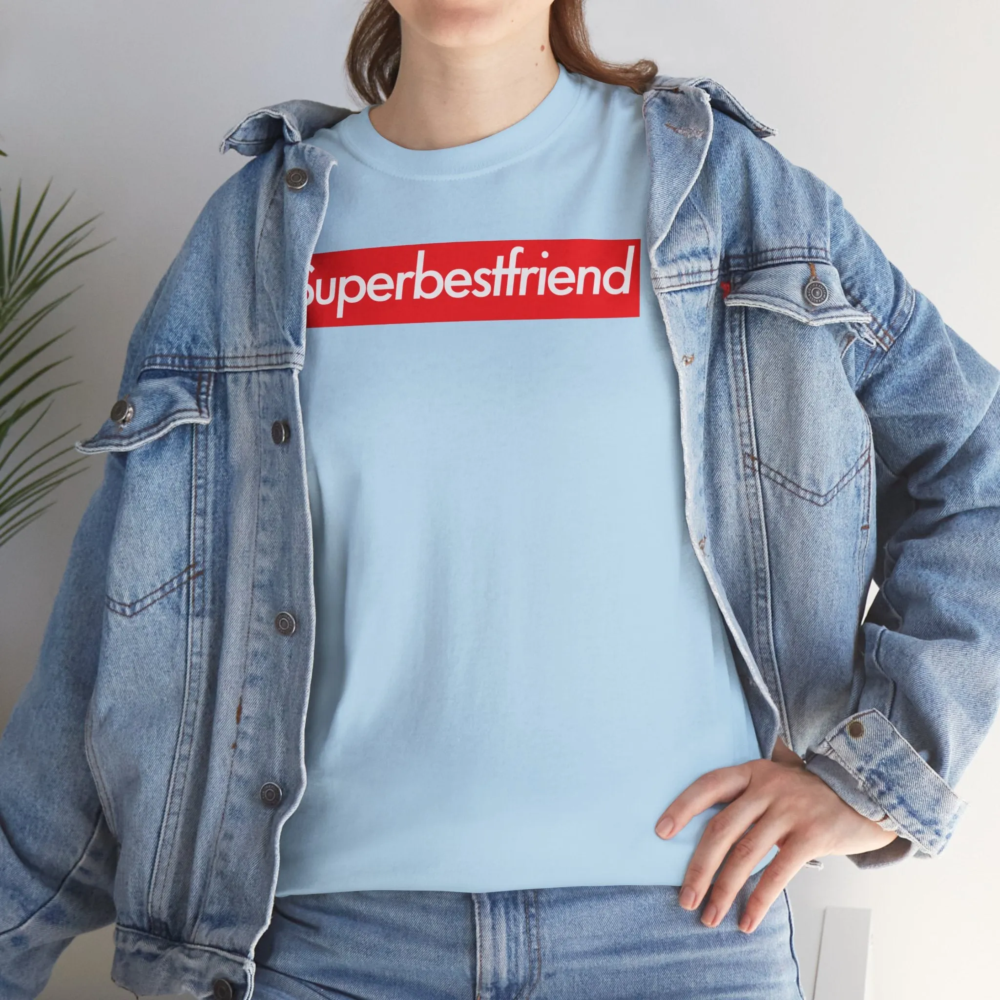 Superbestfriend Unisex Heavy Cotton Tee Shirt T-shirt super Inspired Funny Bestfriend Bestfriends Appreciation Gift For BFF Thank You Thankful Birthday Christmas