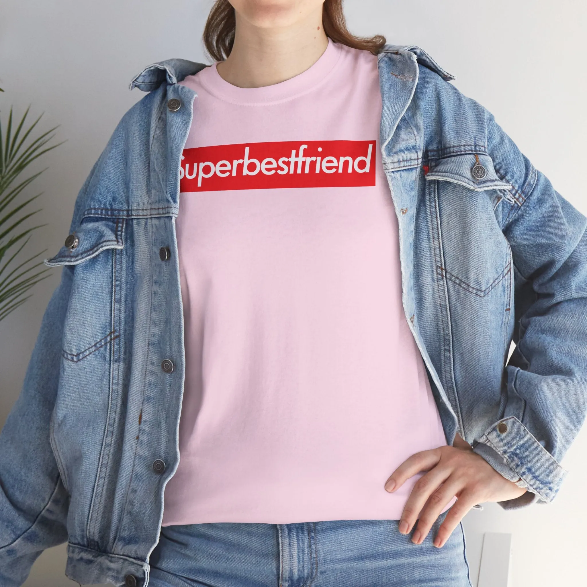 Superbestfriend Unisex Heavy Cotton Tee Shirt T-shirt super Inspired Funny Bestfriend Bestfriends Appreciation Gift For BFF Thank You Thankful Birthday Christmas