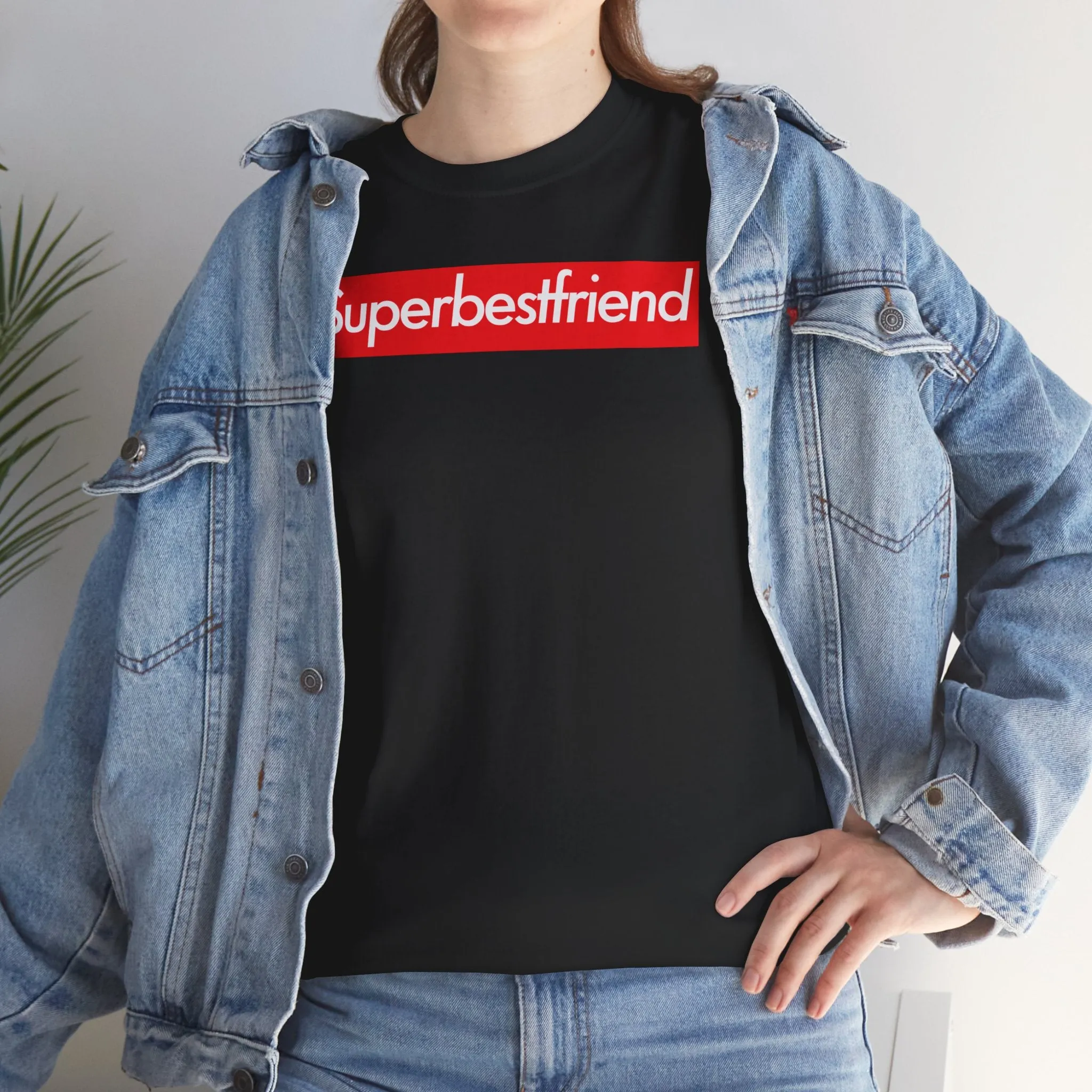 Superbestfriend Unisex Heavy Cotton Tee Shirt T-shirt super Inspired Funny Bestfriend Bestfriends Appreciation Gift For BFF Thank You Thankful Birthday Christmas