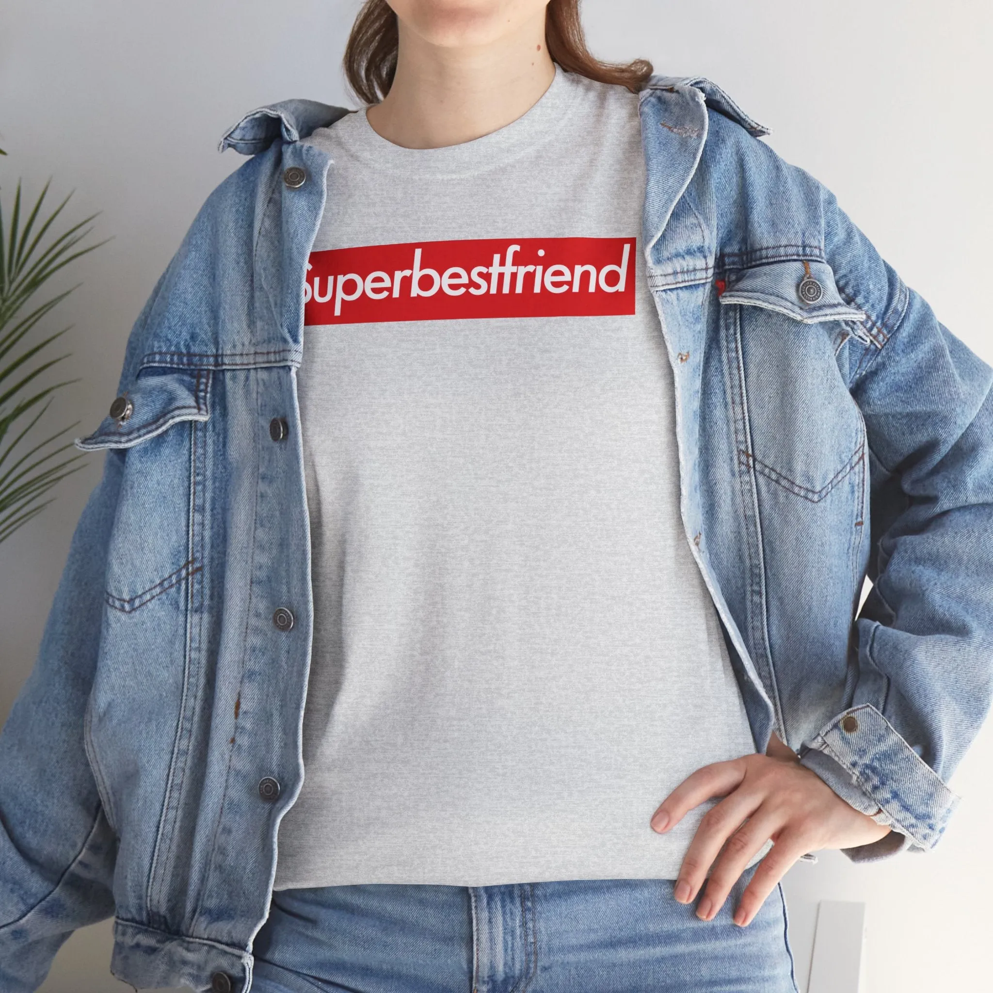 Superbestfriend Unisex Heavy Cotton Tee Shirt T-shirt super Inspired Funny Bestfriend Bestfriends Appreciation Gift For BFF Thank You Thankful Birthday Christmas