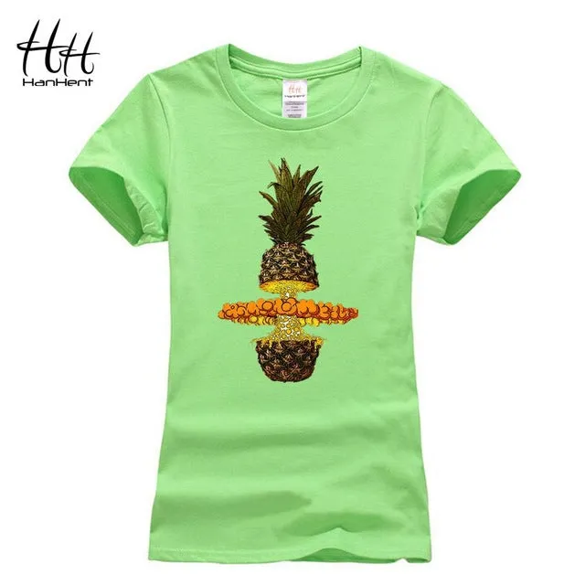 T-shirts HanHent Fruit Pineapple T-shirt Casual Women's Clothes Fashion