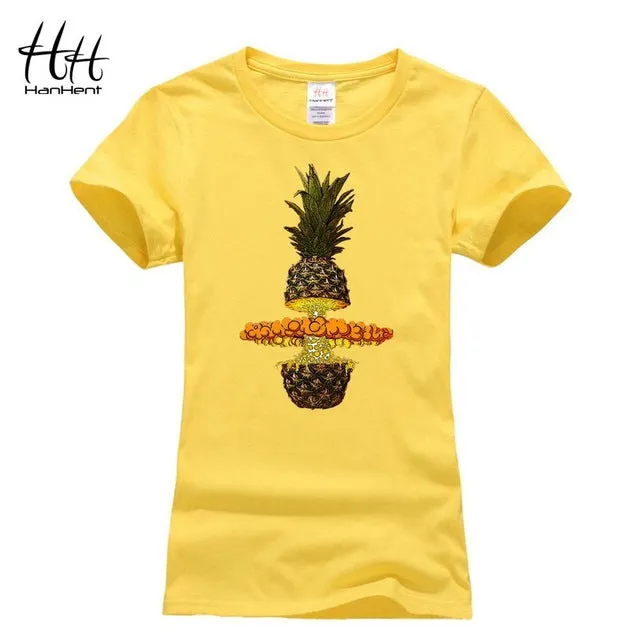 T-shirts HanHent Fruit Pineapple T-shirt Casual Women's Clothes Fashion