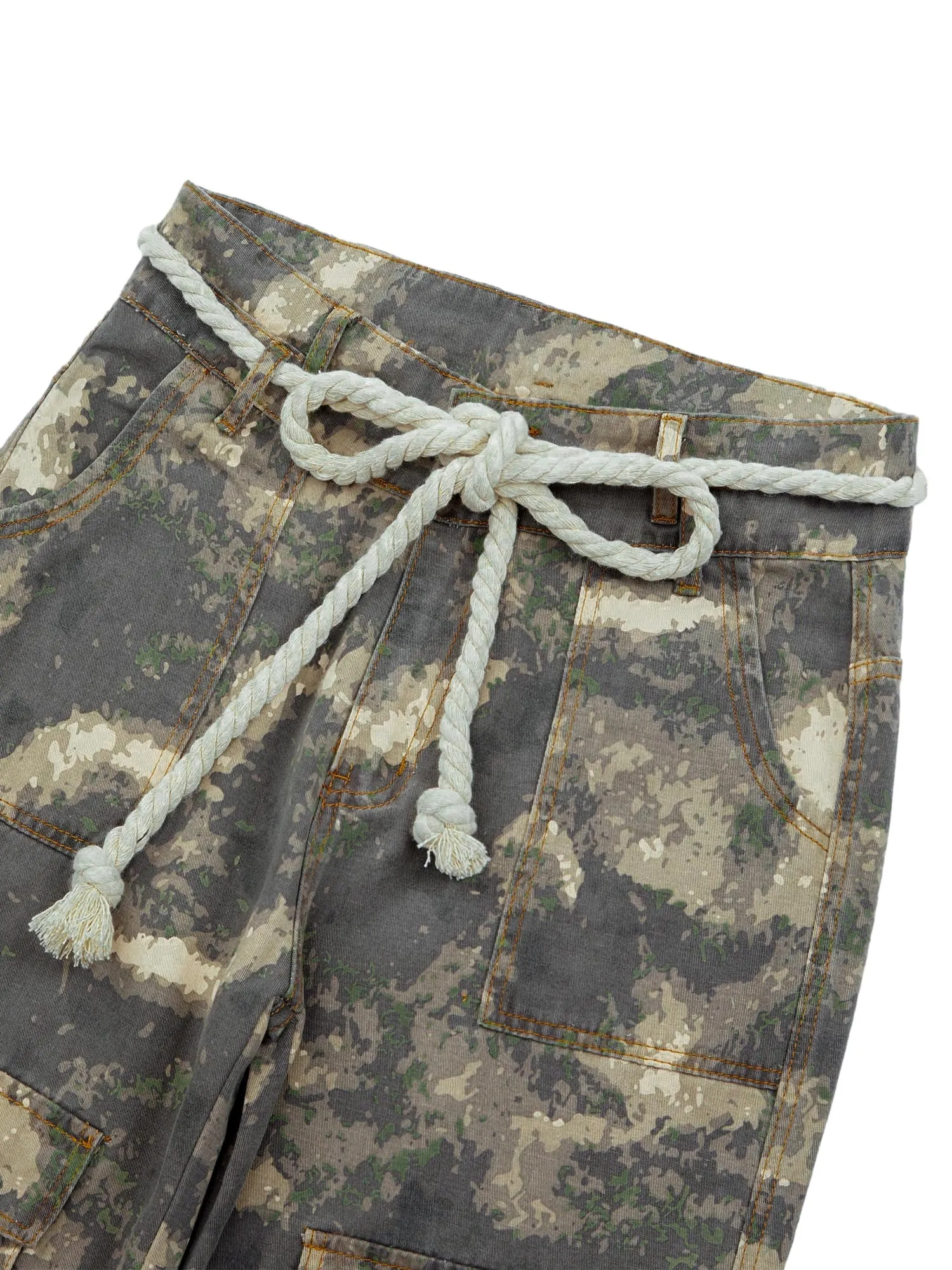 Thesupermade Camo Baggy Wide Leg Pockets Cargo Pants - 2019