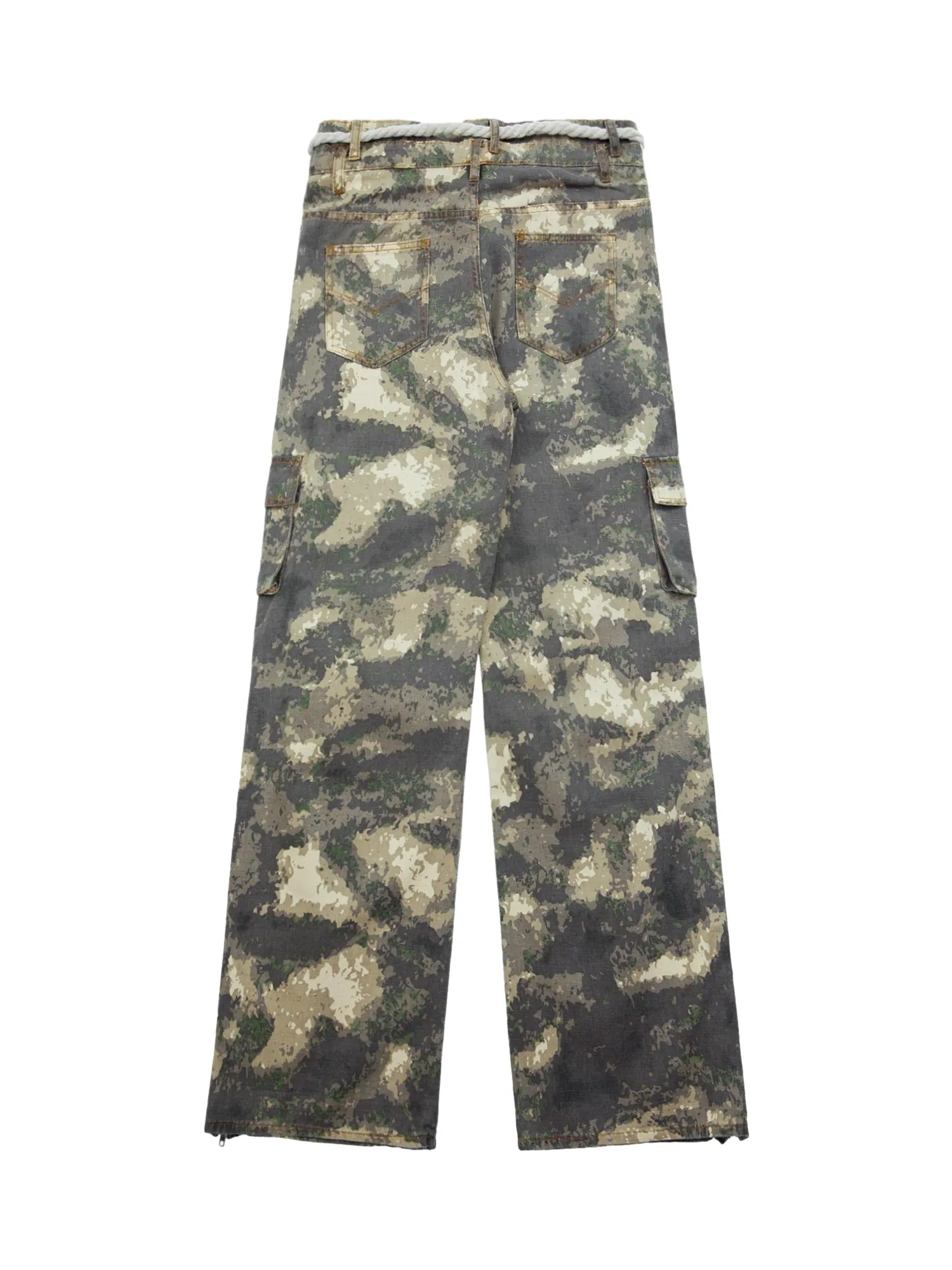 Thesupermade Camo Baggy Wide Leg Pockets Cargo Pants - 2019