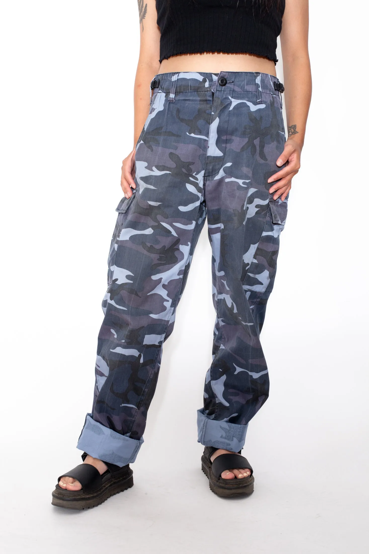 Vintage 90s Blue Camo Cargo Pants