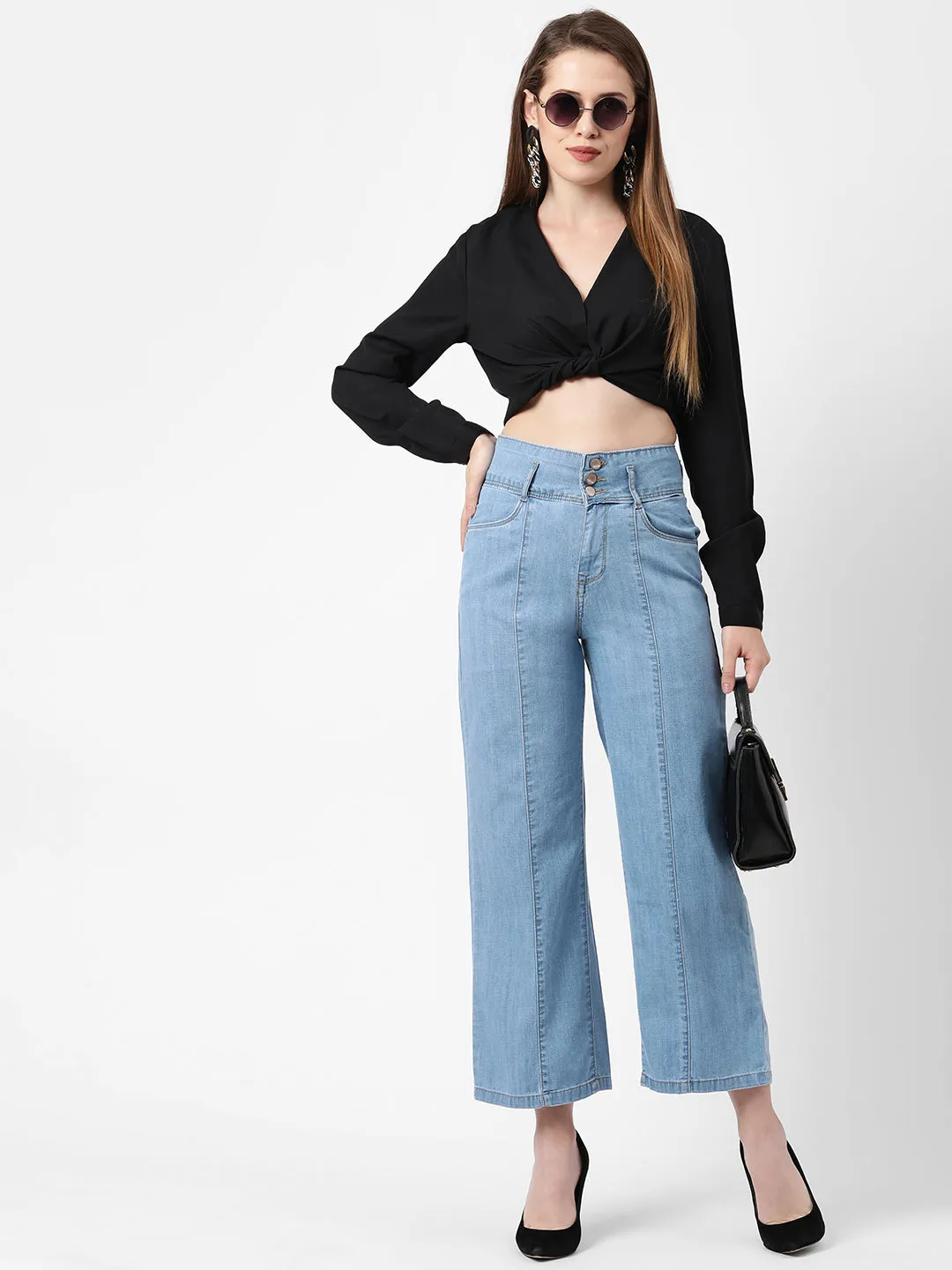 Women High-Rise Wide Leg Jeans