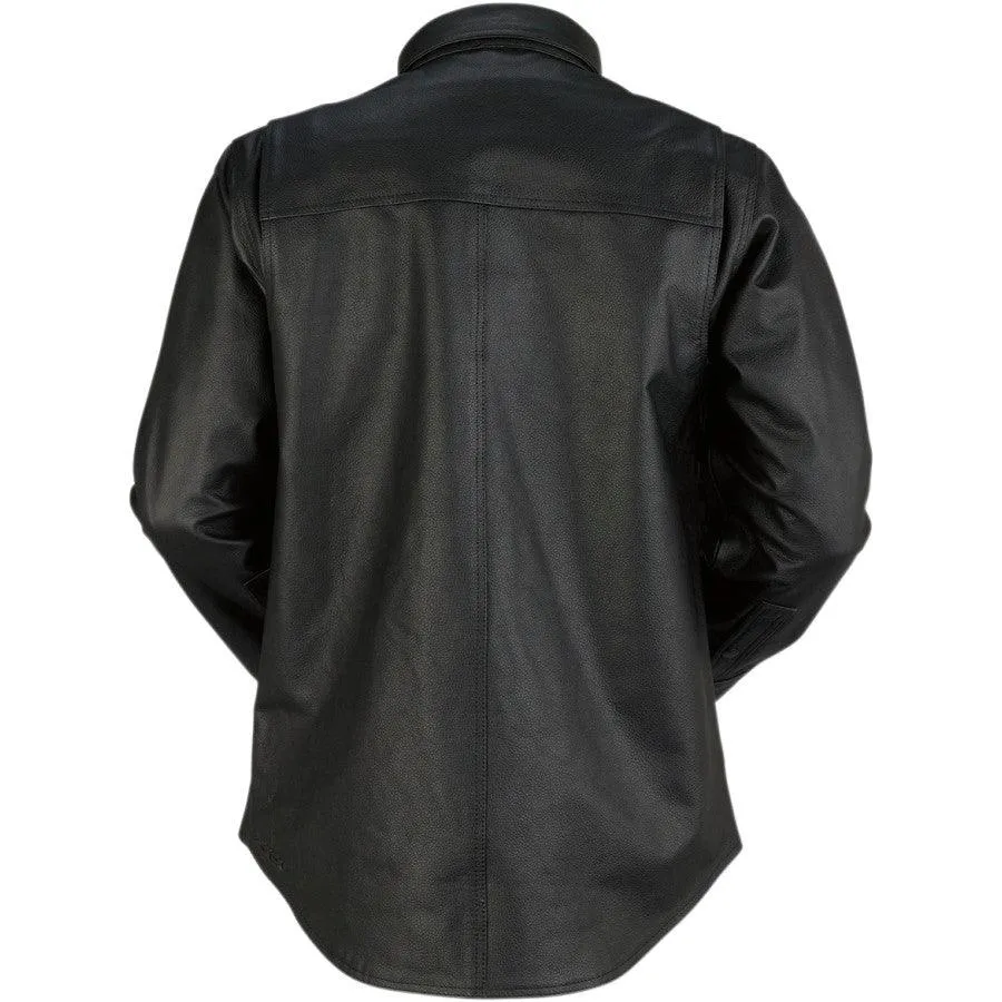 Z1R Motz Leather Shirt - Black